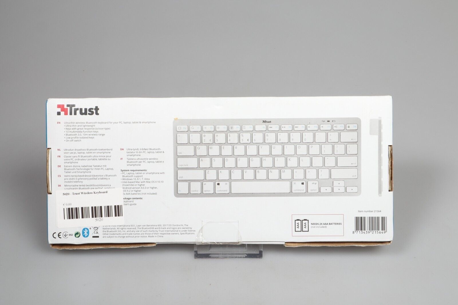 Trust 21564 | Wireless Bluetooth Keyboard - Dutch|Thrift